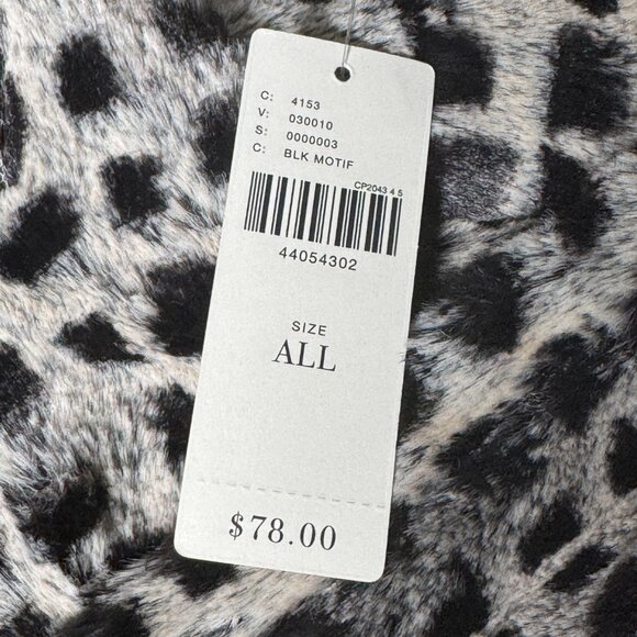 NWT ANTHROPOLOGIE SOFT FAUX FUR BLACK MOTIF LUX JEWELED INFINITY NECK WRAP SCARF - Picture 5 of 7